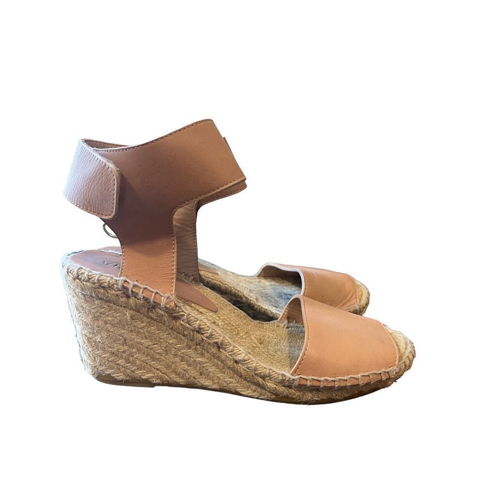 Vince Sophie Espadrille Leather Wedge Nude 8
